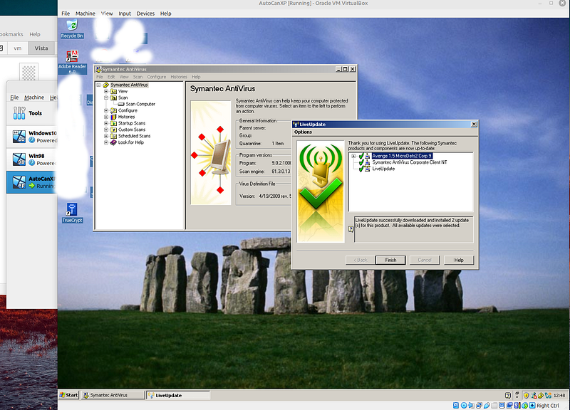Windows XP – virus definition update from 2009 updated to 2011