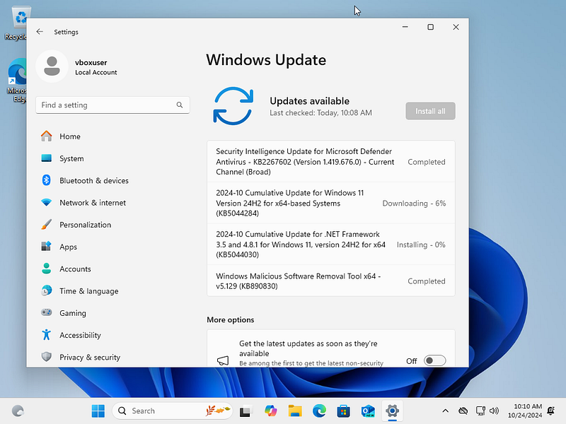 Install updates
