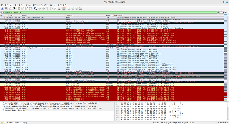 Windows shutdown last\u00a0packets