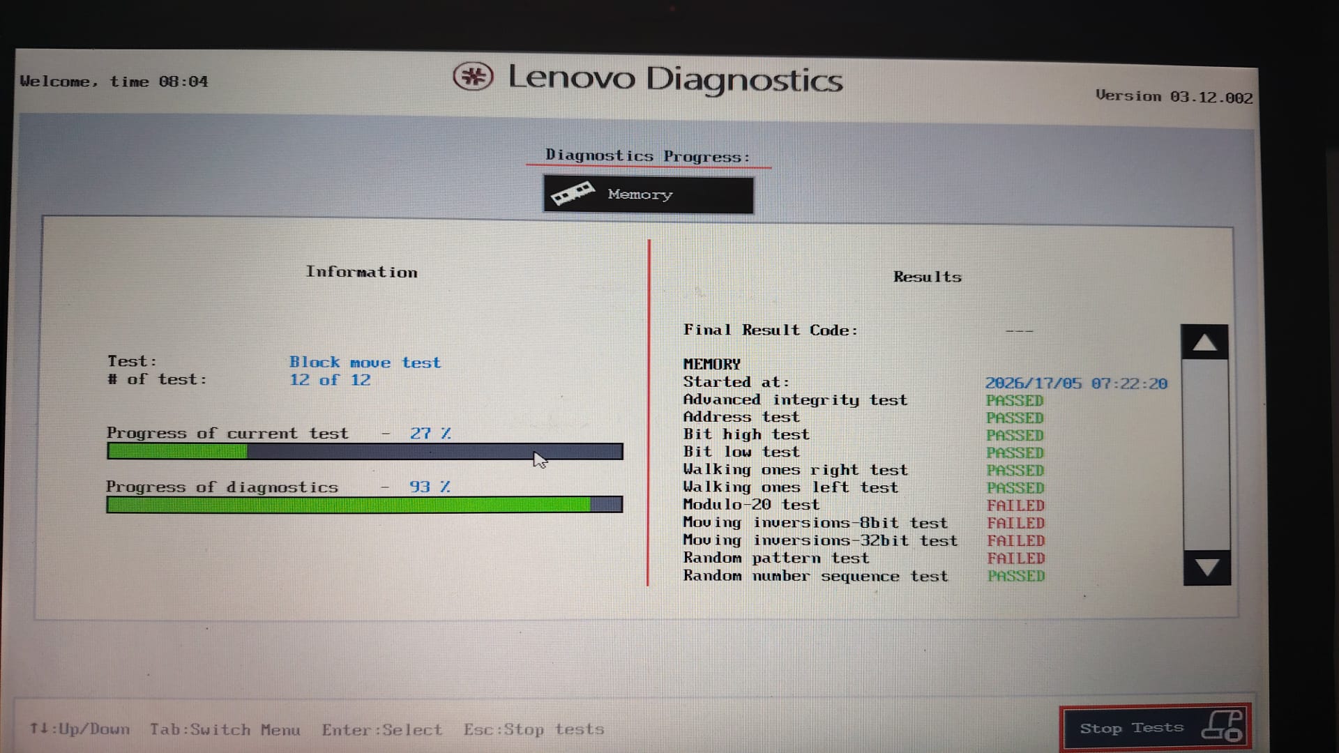 Lenovo muistitesti
